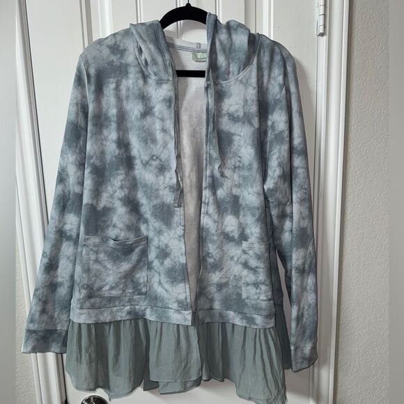 LOGO Gray Tie-Dye Women's Jacket - Picture 1 of 7